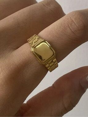 SIZE 7 | 18K Gold Plated Watch Band Ring